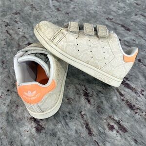 Adidas Kids Stan Smith Sneakers - Cream and Orange